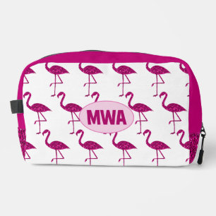 Glitterende flamingo hete roze nepglinters Monogra Toilettasje