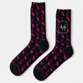Glitterende flamingo Roze glinsterend patroon Mono Sokken (Links)