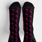 Glitterende flamingo Roze glinsterend patroon Mono Sokken (Top)