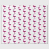 Glitterende flamingo Roze glitterpatroon wit Cadeaupapier (Vlak)