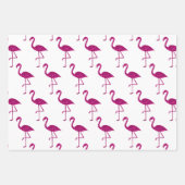 Glitterende flamingo Roze glitterpatroon wit Inpakpapier Vel (Voorkant 2)