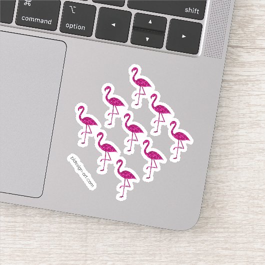 Glitterende flamingo Roze glitters glittertjes pat Sticker (Detail)
