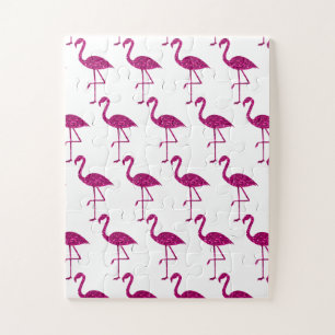 Glitterende flamingo Roze glitters nep glinsterend Legpuzzel