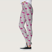 Glitterende flamingo Roze glitters patroon grijs Leggings (Links)