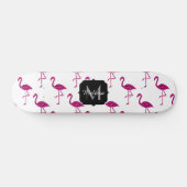 Glitterende flamingo Roze glitters patroon Monogra Skateboard (Horizontaal)