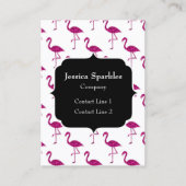 Glitterende flamingo Roze glitters patroon Monogra Visitekaartje (Voorkant)