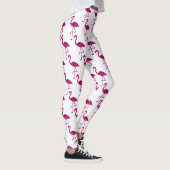 Glitterende flamingo Roze glitters patroon wit Leggings (Rechts)