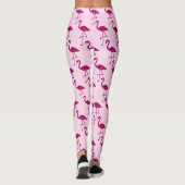 Glitterende flamingo Roze glitterspatroon Leggings (Achterkant)