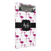 Glitterende flamingo Roze glitterspatroon Monogram Mini Klembord (Schuin)