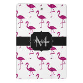 Glitterende flamingo Roze glitterspatroon Monogram Mini Klembord (Achterkant)