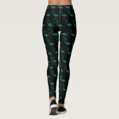 Glitterende flamingo Smaragd glinsterend patroon z Leggings (Achterkant)