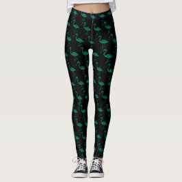 Glitterende flamingo Smaragd glinsterend patroon z Leggings