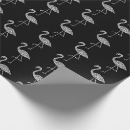 Glitterende flamingo Zilveren glitter glinstering  Cadeaupapier
