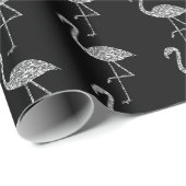 Glitterende flamingo Zilveren glitter glinstering Cadeaupapier (Rol Hoek)