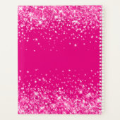 Glitterende Fonkelende Heet Roze Fantasie Monogram Planner (Achterkant)