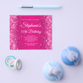 Glitterende Framboos Roze Ombre 50e Verjaardag Flyer (Enkel)