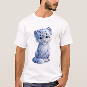 Glitterende Galaxy Sneeuwluipaard Mannen T-shirt