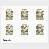 Glitterende Geest “Prettige Halloween” Vierkante Sticker (Vel)