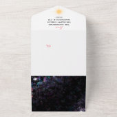 Glitterende gepersonaliseerde gezinsfoto's kerstka all in one uitnodiging (Buitenkant)