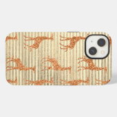 Glitterende Giraffe op Goud Folie iPhone Hoesje (Achterkant horizontaal)