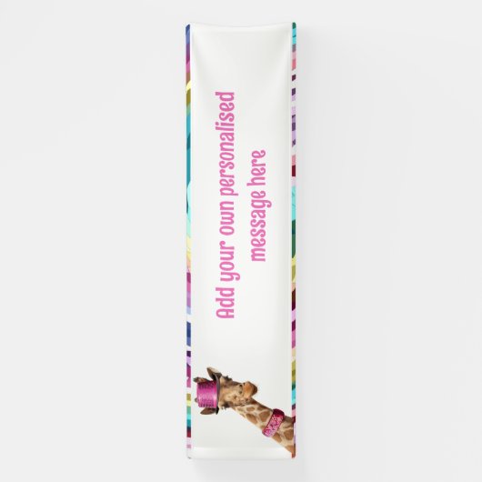 Glitterende giraffe spandoek (Verticaal)
