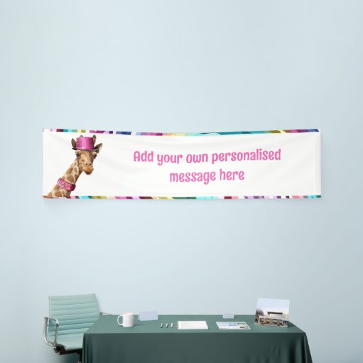 Glitterende giraffe spandoek (Beurs)