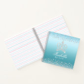Glitterende Glamour Crown Blue Notitieboek (Binnen)