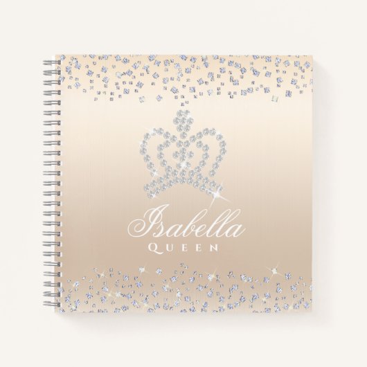 Glitterende Glamour Crown Pearl Notitieboek (Voorkant)