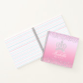 Glitterende Glamour Crown Pink Notitieboek (Binnen)