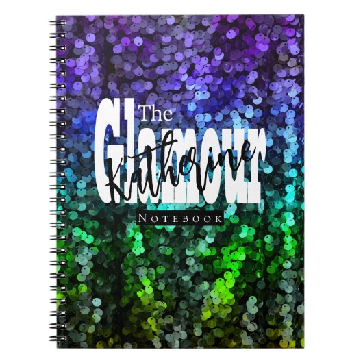 Glitterende Glamour Sequin Notitieboek (Voorkant)