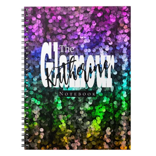 Glitterende Glamour Sequin Notitieboek (Voorkant)
