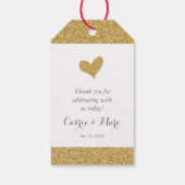 Glitterende Gold Gift Labels - Bedankt met hart Cadeaulabel (Achterkant)