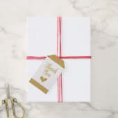 Glitterende Gold Gift Labels - Bedankt met hart Cadeaulabel (Met Touw)