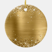 Glitterende Goud Folie 18e Verjaardag Keramisch Ornament (Achterkant)