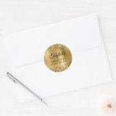 Glitterende Goud Folie Afstuderen Ronde Sticker (Envelop)