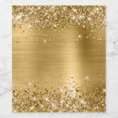 Glitterende Goud Folie Blanko Wijn Etiket (Enkel label)