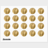 Glitterende Goud Folie Glam Bruiloft Ronde Sticker (Vel)