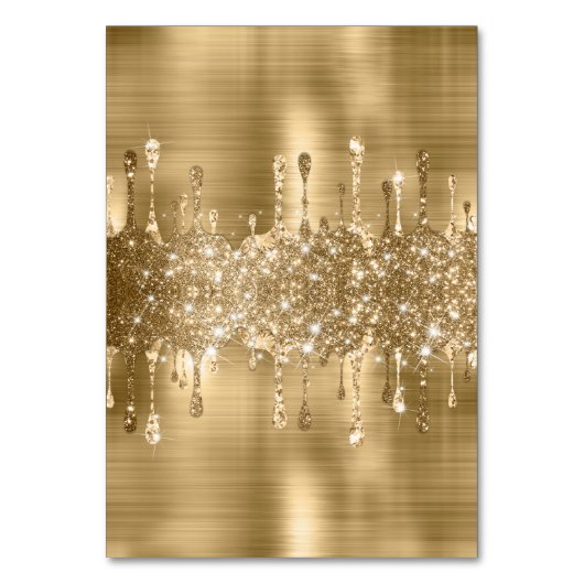Glitterende Gouden Drips Twee Naam Plaatjes Kaart (Achterkant)