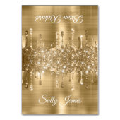 Glitterende Gouden Drips Twee Naam Plaatjes Kaart (Voorkant)