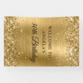 Glitterende Gouden Folie 30e Verjaardag Verticaal Spandoek (Horizontaal)