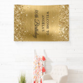 Glitterende Gouden Folie 30e Verjaardag Verticaal Spandoek (Insitu)
