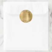 Glitterende Gouden Folie Blank Ronde Sticker (Tas)
