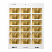Glitterende Gouden Folie Bruiloft Etiket (Full Sheet)
