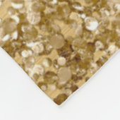 Glitterende Gouden Folie Fancy Monogram Fleece Deken (Hoek)