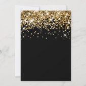 Glitterende Gouden Glans Zwarte Elegante Calligraf Save The Date (Achterkant)