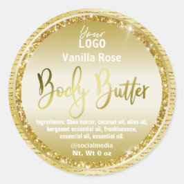 Glitterende Gouden Glitter Body Butter Labels
