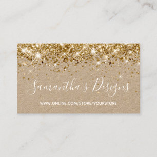 Glitterende Gouden Glitter Online Winkel Kraft Visitekaartje