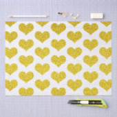 Glitterende Gouden Hart Patronen Bruiloften Feestd Tissuepapier (Craft)