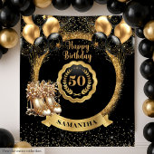 Glitterende Gouden Hoge Hakken 50e Verjaardag Deco Wandkleed