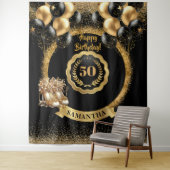 Glitterende Gouden Hoge Hakken 50e Verjaardag Deco Wandkleed (In situ)